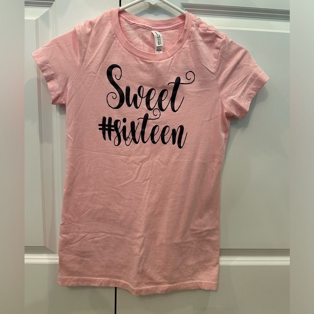 Etsy Custom Sweet Sixteen Baby Pink T-Shirt Size Small